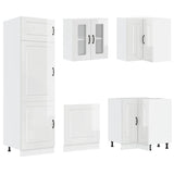 14 Piece Kitchen Cabinet Set "Porto" Gloss White Engineered Wood 3314993