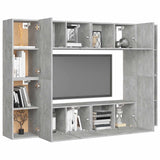 8 Piece TV Cabinet Set Concrete Grey Engineered Wood 3079088