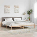 Bed frame Brown and taupe 200 x 200 cm Solid pine wood 3394351