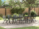 Garden Dining Set 9 pcs Anthracite Powder-Coated Steel 3379295
