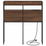 Headboard with Shelf Brown oak 75 cm Engineered wood 859669