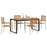 Garden Dining Set 5 pcs Beige and Brown Poly Rattan 3365477