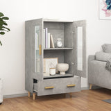 Highboard Concrete Grey 70x31x115 cm Engineered Wood 812550