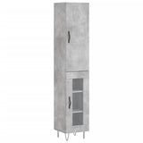 Highboard Concrete Grey 34.5x34x180 cm Engineered Wood 3199077