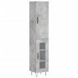 Highboard Concrete Grey 34.5x34x180 cm Engineered Wood 3199077