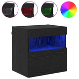 TV Wall Cabinets with LED 2 pcs Black Oak 40 x 30 x 40 cm 882976