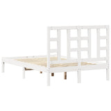 Bed Frame without Mattress White 120x190 cm Small Double Solid Wood 3105376