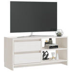 TV Cabinet White 80x31x39 cm Solid Pinewood 809895