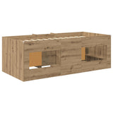 Loft Bed Frame with Cabinet 3 pcs Artisan Oak Engineered Wood 3423413