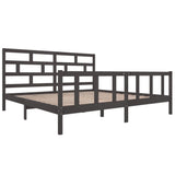 3101370 Bed Frame without Mattress Grey Solid Wood 200x200 cm