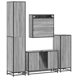 ZNTS 4 Piece Bathroom Furniture Set Grey Sonoma Engineered Wood 3301193