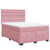 Box Spring Bed with Mattress Pink 140x190 cm Velvet 3290923