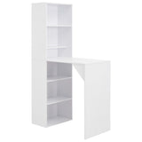 Bar Table with Cabinet White 115x59x200 cm 280227