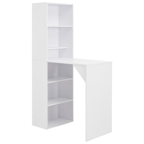 Bar Table with Cabinet White 115x59x200 cm 280227