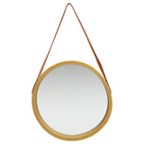 Wall Mirror with Strap 50 cm Gold 320365