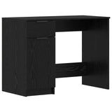 Desk with Drawer Black Oak 133 x 50 x 75 cm Engineered Wood 3332512
