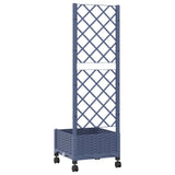 Garden Planter with Trellis&Wheels Blue Grey 40 x 40 x 131.5 cm 3422916