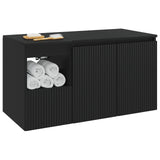 Bathroom Furniture Set 2 pcs Black Engineered Wood 3404115