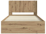 Bed Frame with Storage and Headboard Artisan Oak 90 x 190 cm 3413908