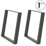 Dining Table Legs U-Shaped 2 pcs Anthracite 70x cm Steel 4012794
