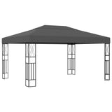 ZNTS Gazebo with LED String Lights 3x4 m Anthracite Fabric 3070329