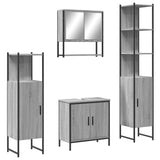 4 Piece Bathroom Furniture Set Grey Sonoma Engineered Wood 3214713
