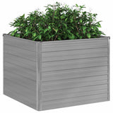Raised Garden Bed 100x100x77 cm Galvanised Steel Grey 42407
