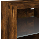 8 Piece TV Wall Units with LED Smoked Oak Engineered Wood 3216594