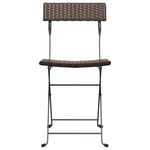 Folding Bistro Chairs 8 pcs Brown Poly Rattan and Steel 3152117