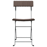 Folding Bistro Chairs 8 pcs Brown Poly Rattan and Steel 3152117