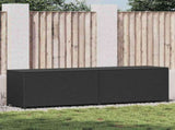 Storage Chest Black Poly Rattan, Powder-Coated Steel Large 46474