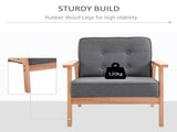 Minimalistic Wooden Frame Accent Chair, with Padded Seat - Dark Grey T3398P328118