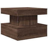 Coffee Table with LED Lights Brown Oak 50x50x40 cm 839846