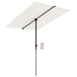 Garden Parasol with Aluminium Pole 2x1,5 m Sand White 47337