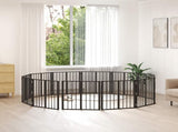 Dog Gate 12 pcs Black 60 x 60 cm Galvanised Steel 892024