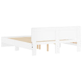 Bed Frame White Engineered wood Double Bed Frame Rectangular 3207595