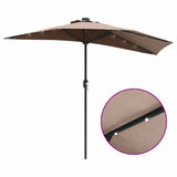 Garden Parasol Taupe 294 x 150 x 223 cm Polyester and Steel 42003262