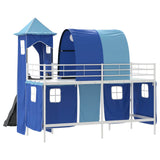 Kids'Loft Bed Frame White and Blue 100 x 190 cm Metal 42020903
