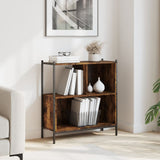 Bookcase Smoked Oak 72x28x77.5 cm Engineered Wood 838880