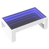 Coffee Table with Infinity LED White 90x53x30 cm 847637