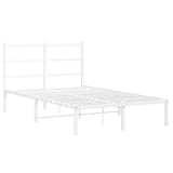 Metal Bed Frame without Mattress with Headboard White 120x190cm 355411