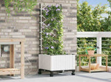 Garden Planter with Irrigation&Wheels White 40 x 40 x 148 cm PP 3422953
