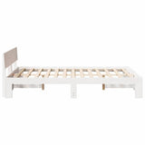 Bed Frame with Headboard White 140 x 190 cm Solid Pine Wood 872657