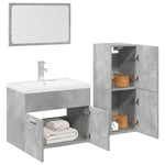 ZNTS 3 Piece Bathroom Furniture Set Concrete Grey Engineered Wood 3324871
