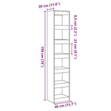 Book Cabinet/Room Divider Old Wood 40x30x198 cm 856812
