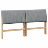 Upholstered Headboard Light Grey 200 cm Solid Pine Wood 879374