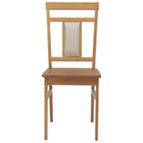 Dining Chair 2 pcs Natural Solid Rubber Wood 42020504