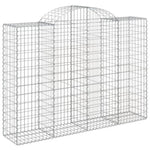 Arched Gabion Baskets 10 pcs 200x50x140/160 cm Galvanised Iron 3146370