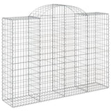 Arched Gabion Baskets 10 pcs 200x50x140/160 cm Galvanised Iron 3146370