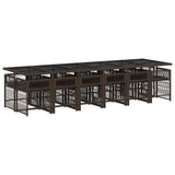 13 Piece Garden Dining Set with Cushions Brown Poly Rattan 3211665